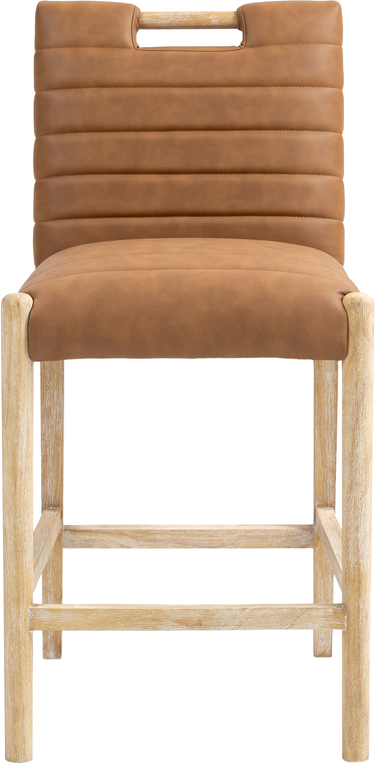 maxwell cognac vegan leather counter stool