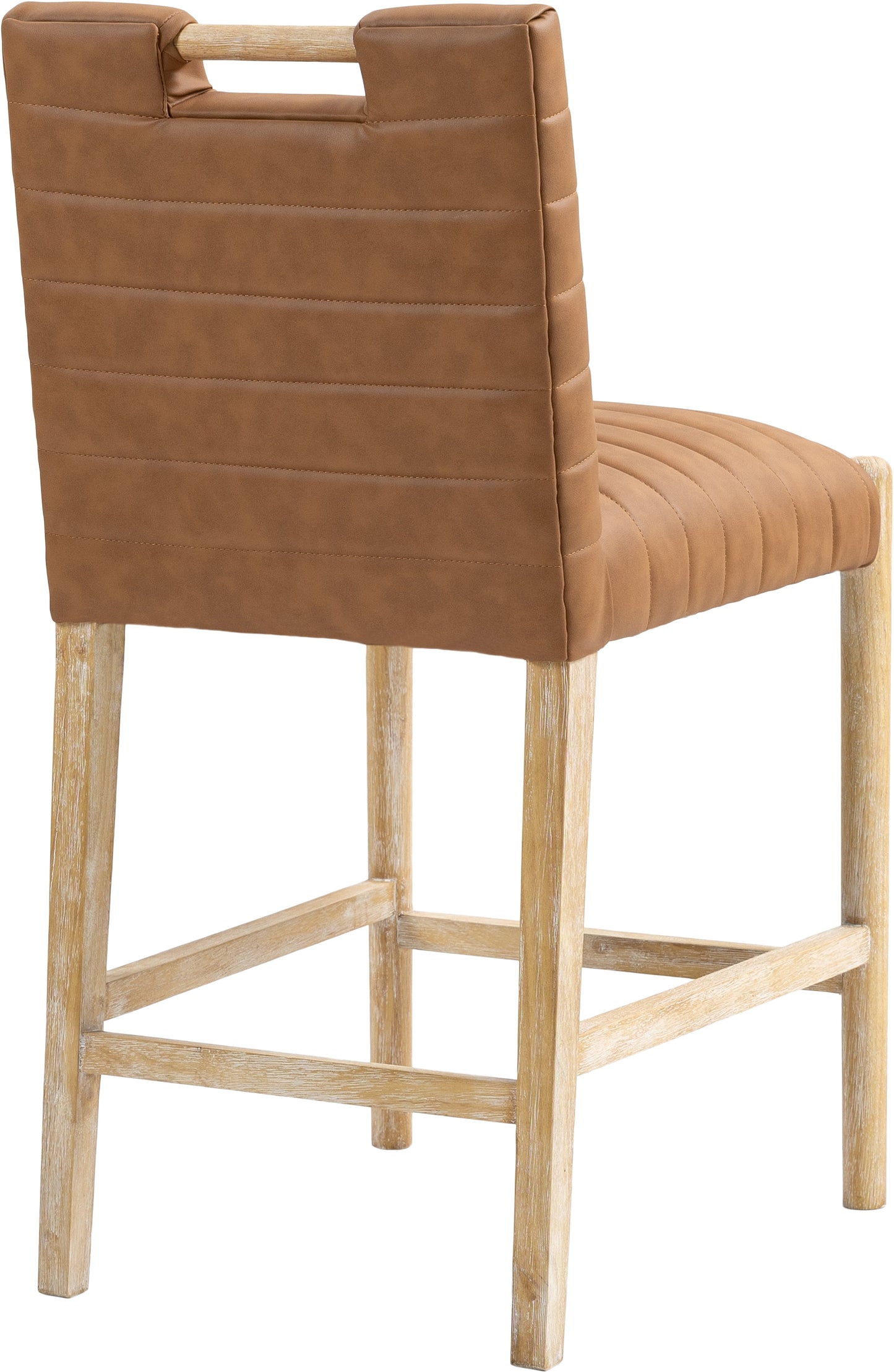 maxwell cognac vegan leather counter stool