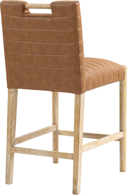 Maxwell Cognac Vegan Leather Counter Stool