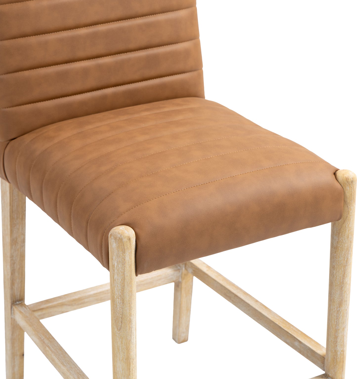 maxwell cognac vegan leather counter stool