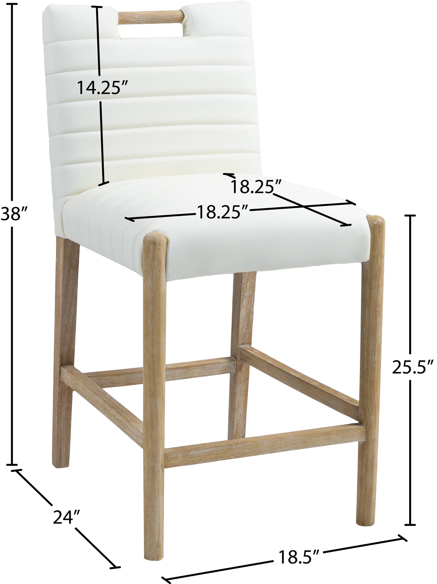 maxwell cream vegan leather counter stool