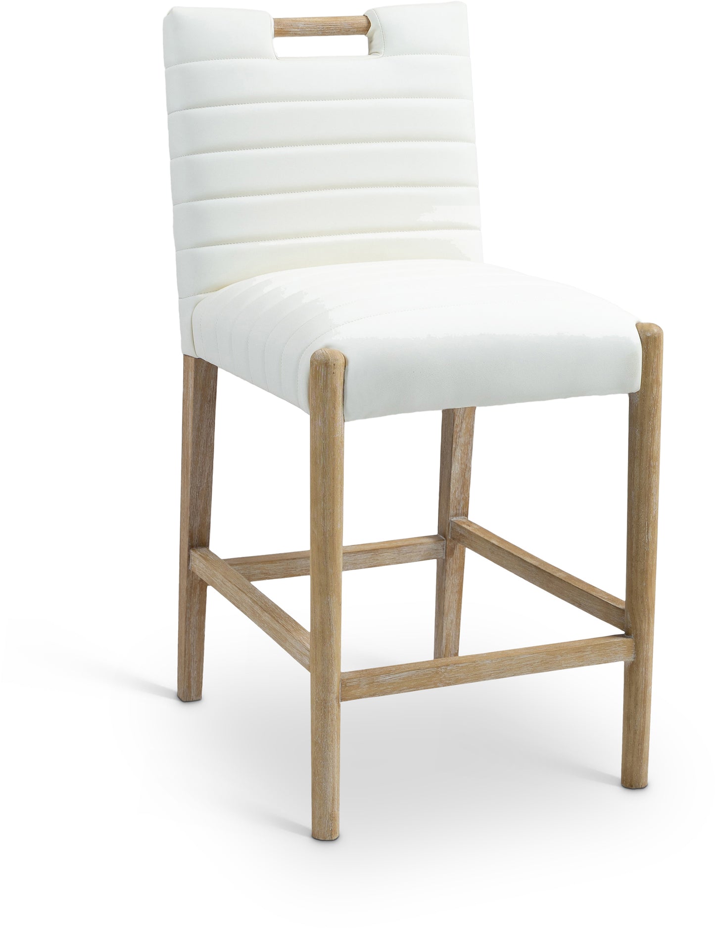 maxwell cream vegan leather counter stool