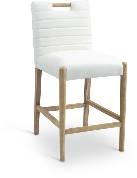 Maxwell Cream Vegan Leather Counter Stool