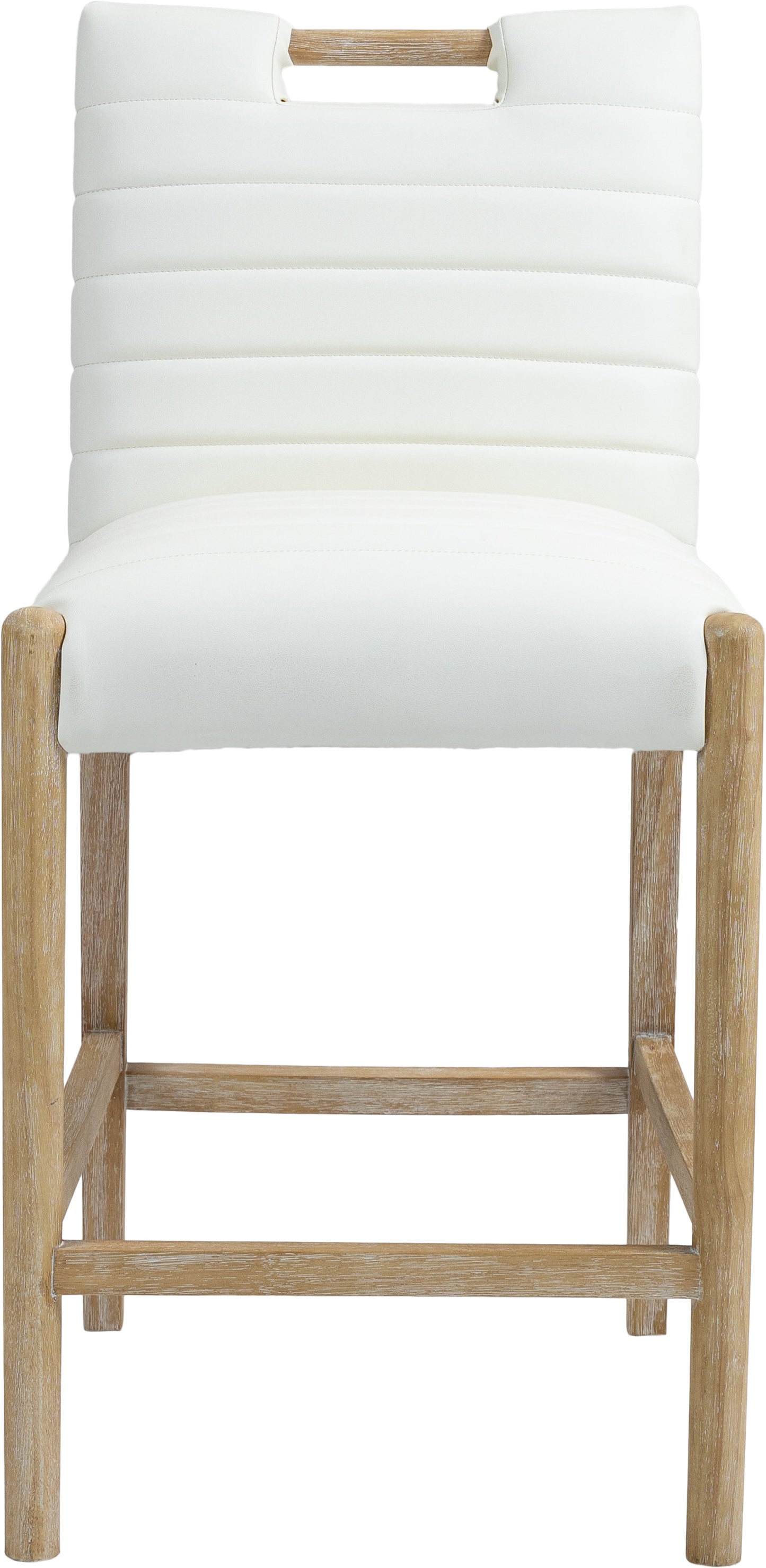 maxwell cream vegan leather counter stool