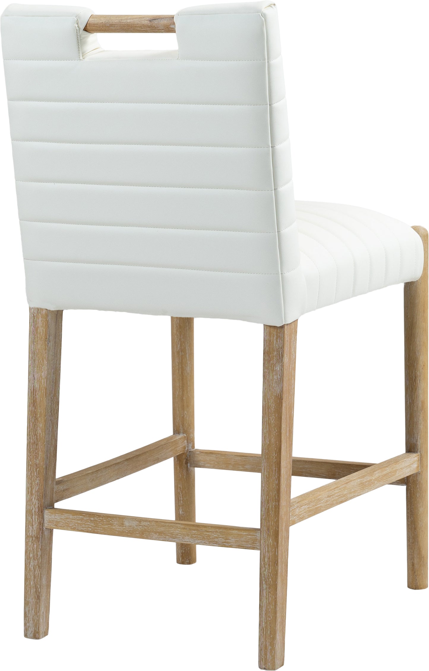 maxwell cream vegan leather counter stool