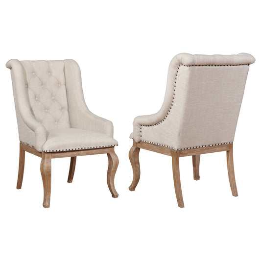 Cherise Upholstered Arm Chair Barley Brown (Set of 2)Barley Brown