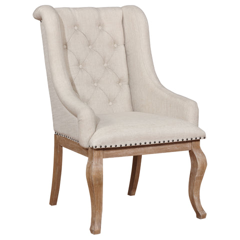 Cherise Upholstered Arm Chair Barley Brown (Set of 2)Barley Brown