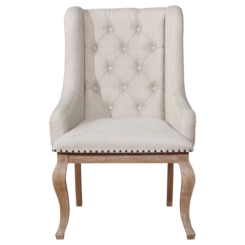 Cherise Upholstered Arm Chair Barley Brown (Set of 2)Barley Brown