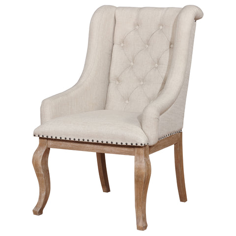 Cherise Upholstered Arm Chair Barley Brown (Set of 2)Barley Brown