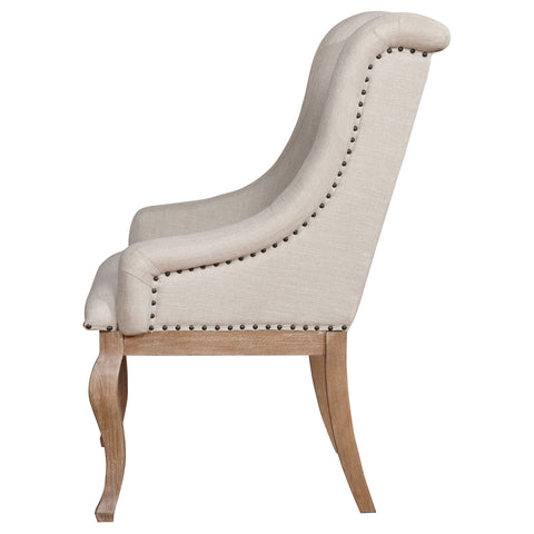 Cherise Upholstered Arm Chair Barley Brown (Set of 2)Barley Brown
