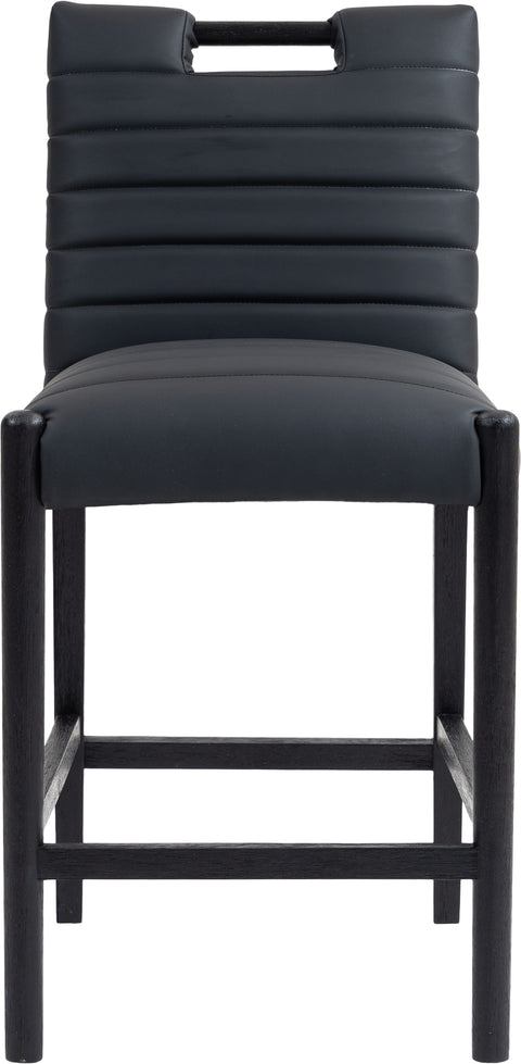 Juniper Black Vegan Leather Upholstered Counter Stool , 1 Piece (Style 2)