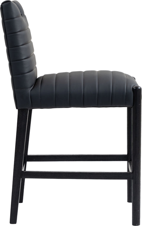 Juniper Black Vegan Leather Upholstered Counter Stool , 1 Piece (Style 2)