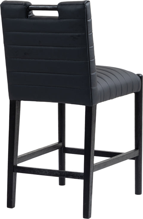 Juniper Black Vegan Leather Upholstered Counter Stool , 1 Piece (Style 2)