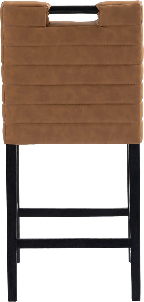 Juniper Cognac Vegan Leather Upholstered Counter Stool , 1 Piece (Style 2)