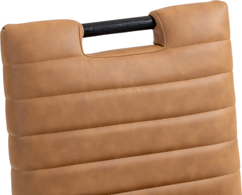 Juniper Cognac Vegan Leather Upholstered Counter Stool , 1 Piece (Style 2)