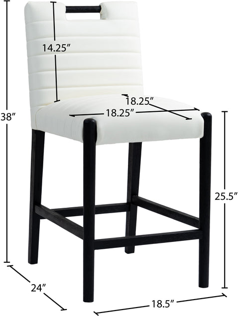 Juniper Cream Vegan Leather Upholstered Counter Stool , 1 Piece (Style 2)