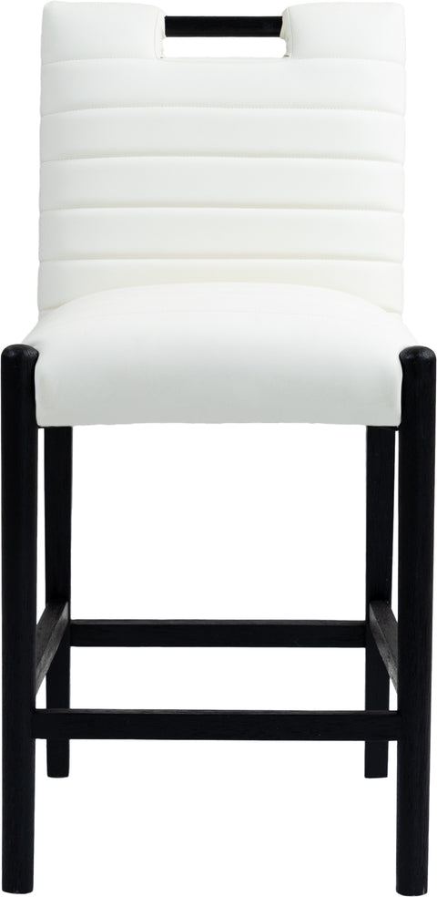 Juniper Cream Vegan Leather Upholstered Counter Stool , 1 Piece (Style 2)