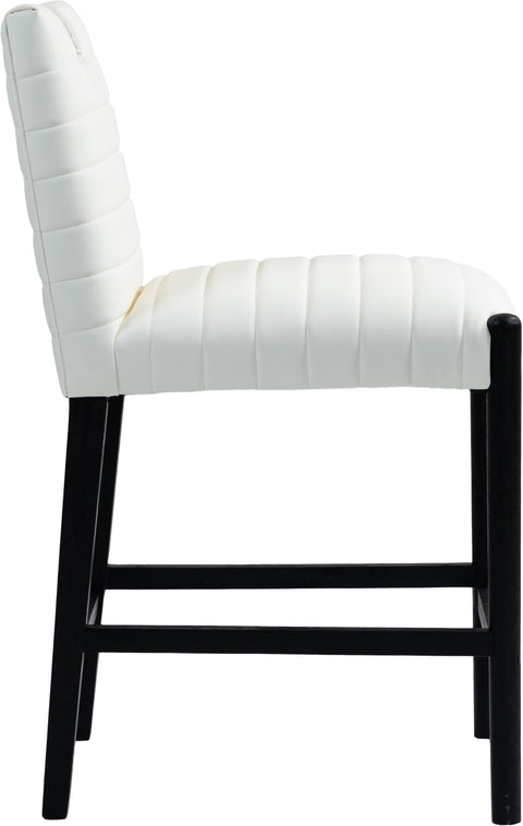 Juniper Cream Vegan Leather Upholstered Counter Stool , 1 Piece (Style 2)