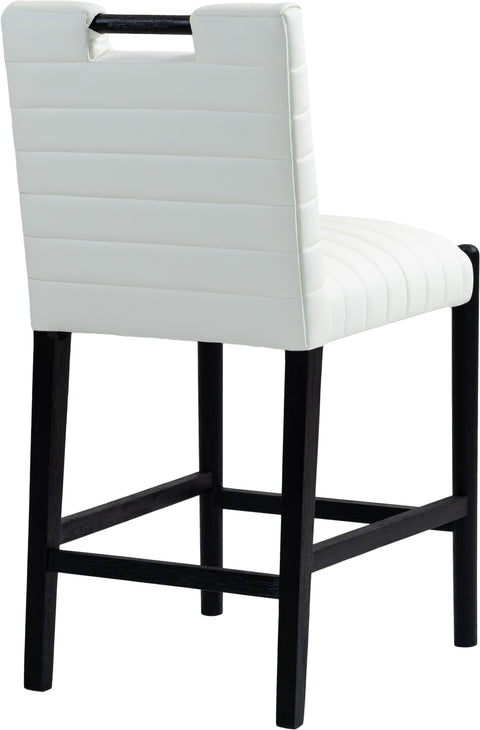 Juniper Cream Vegan Leather Upholstered Counter Stool , 1 Piece (Style 2)