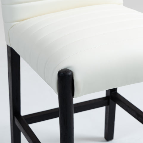 Juniper Cream Vegan Leather Upholstered Counter Stool , 1 Piece (Style 2)
