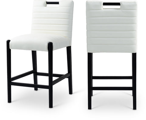 Juniper Cream Vegan Leather Upholstered Counter Stool , 1 Piece (Style 2)