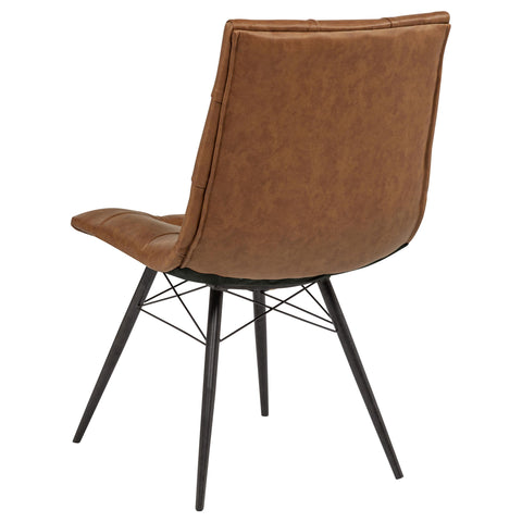Coquette Faux Leather Upholstered Dining Side Chair Saddle Brown (Set of 4)