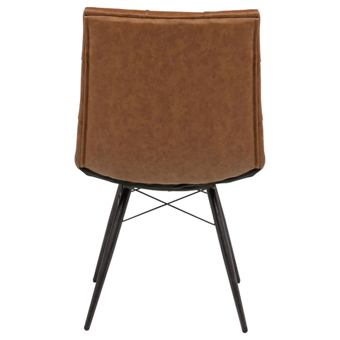 Coquette Faux Leather Upholstered Dining Side Chair Saddle Brown (Set of 4)