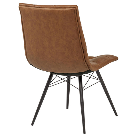 Coquette Faux Leather Upholstered Dining Side Chair Saddle Brown (Set of 4)
