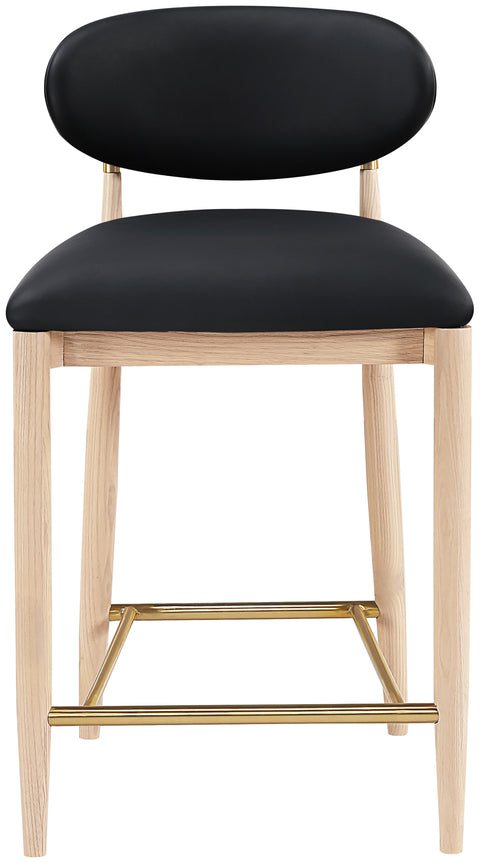 Harlow Black Vegan Leather Upholstered Stool , 1 Piece (Style 1)