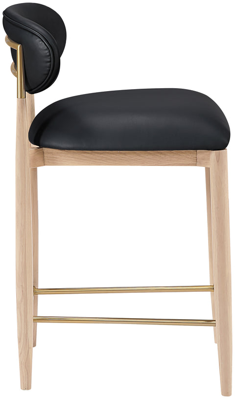Harlow Black Vegan Leather Upholstered Stool , 1 Piece (Style 1)