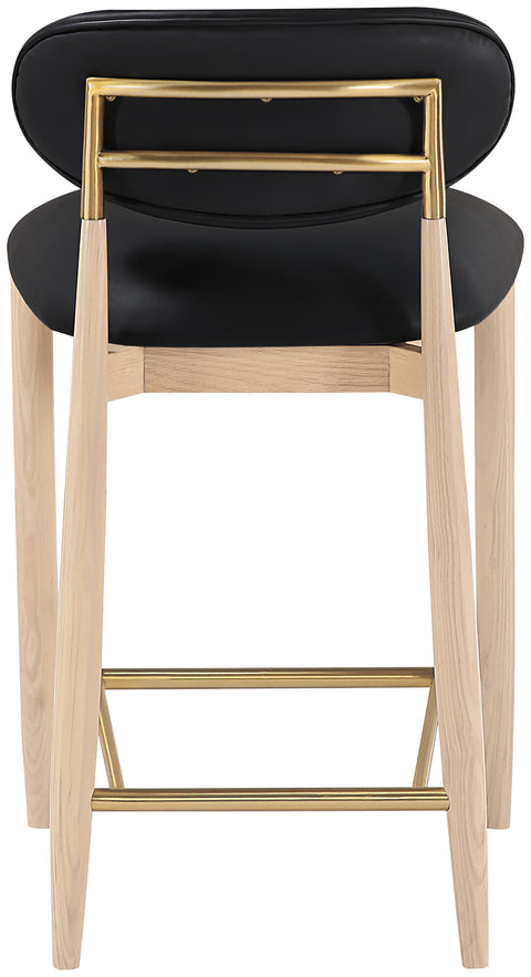 Harlow Black Vegan Leather Upholstered Stool , 1 Piece (Style 1)