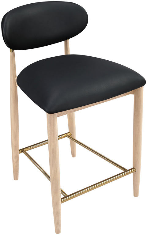 Harlow Black Vegan Leather Upholstered Stool , 1 Piece (Style 1)