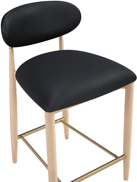 Harlow Black Vegan Leather Upholstered Stool , 1 Piece (Style 1)