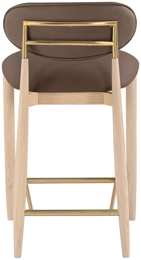 Harlow Brown Vegan Leather Upholstered Stool, 1 Piece