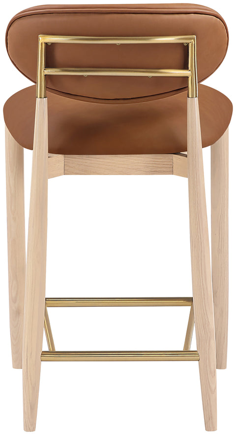 Harlow Cognac Vegan Leather Upholstered Stool , 1 Piece (Style 1)