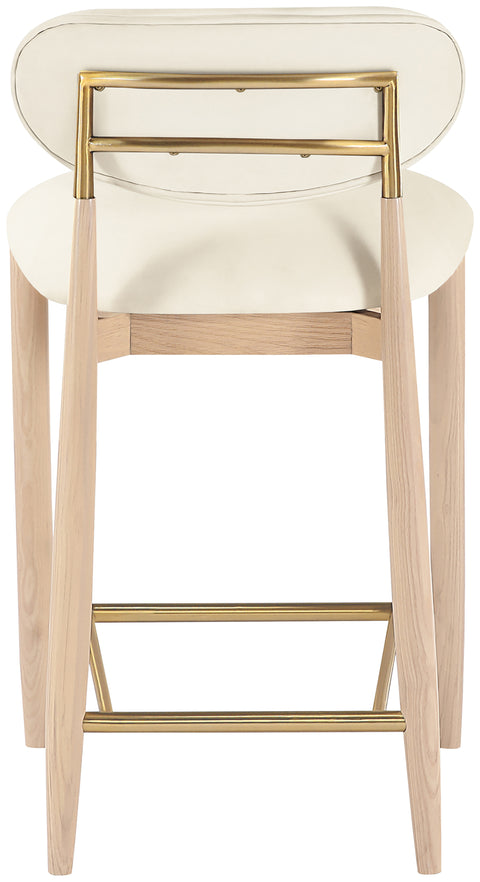 Harlow Cream Vegan Leather Upholstered Stool , 1 Piece (Style 1)