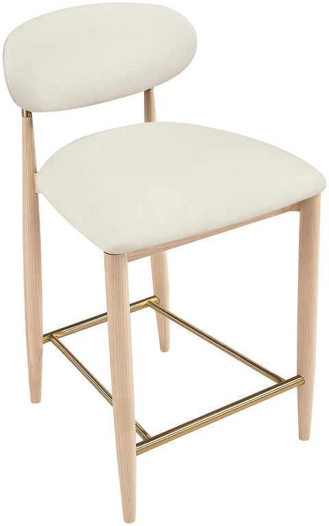 Harlow Cream Vegan Leather Upholstered Stool , 1 Piece (Style 1)