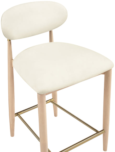Harlow Cream Vegan Leather Upholstered Stool , 1 Piece (Style 1)