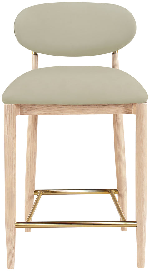 Harlow Taupe Vegan Leather Upholstered Stool, 1 Piece