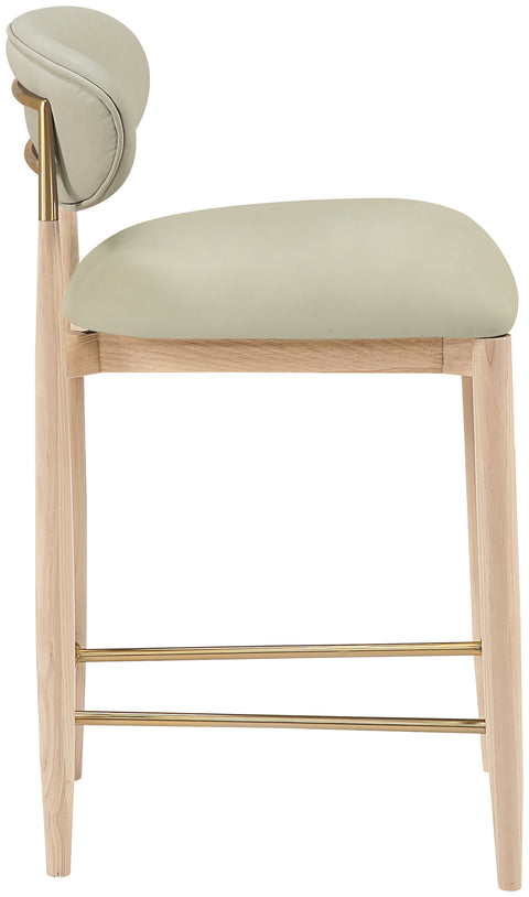 Harlow Taupe Vegan Leather Upholstered Stool, 1 Piece