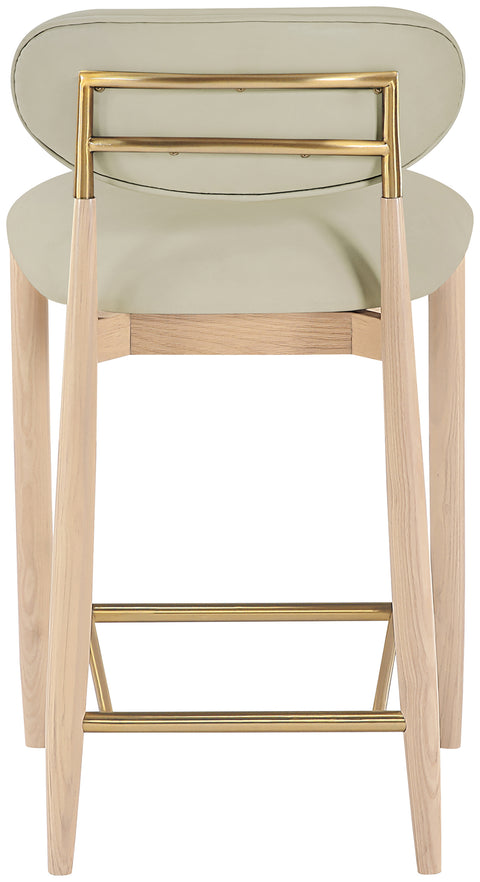 Harlow Taupe Vegan Leather Upholstered Stool, 1 Piece