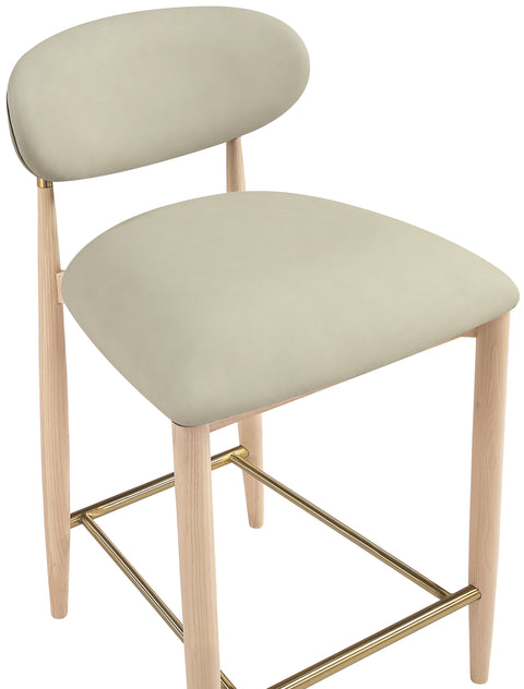 Harlow Taupe Vegan Leather Upholstered Stool, 1 Piece