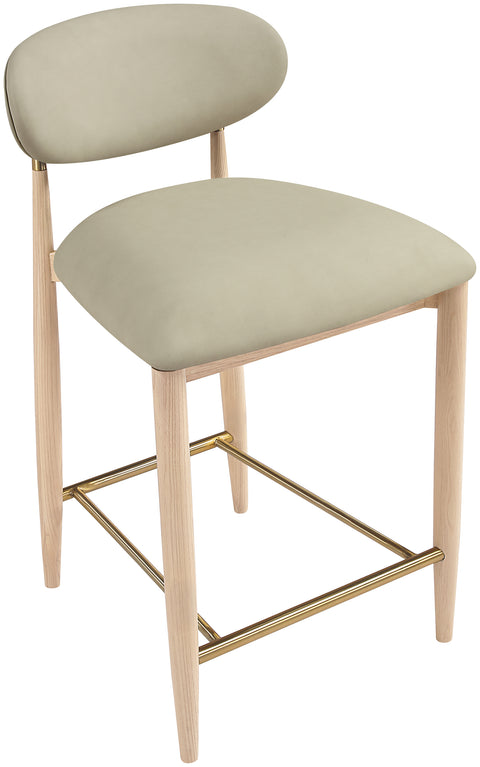 Harlow Taupe Vegan Leather Upholstered Stool, 1 Piece