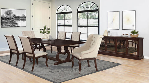 Cherise 7-piece Extension Leaf Dining Set Antique JavaAntique Java
