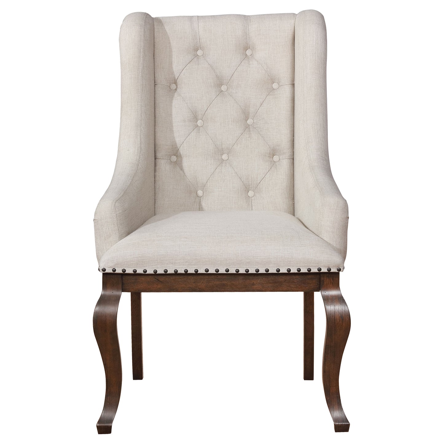 cherise upholstered arm chair barley java (set of 2)antique java