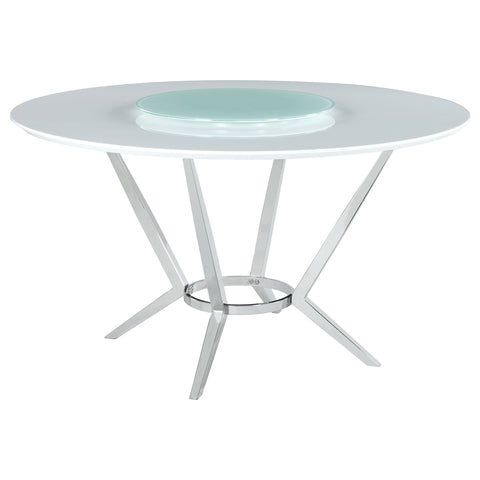 Soline 5-piece Round Dining Table Set White High GlossWhite High Gloss