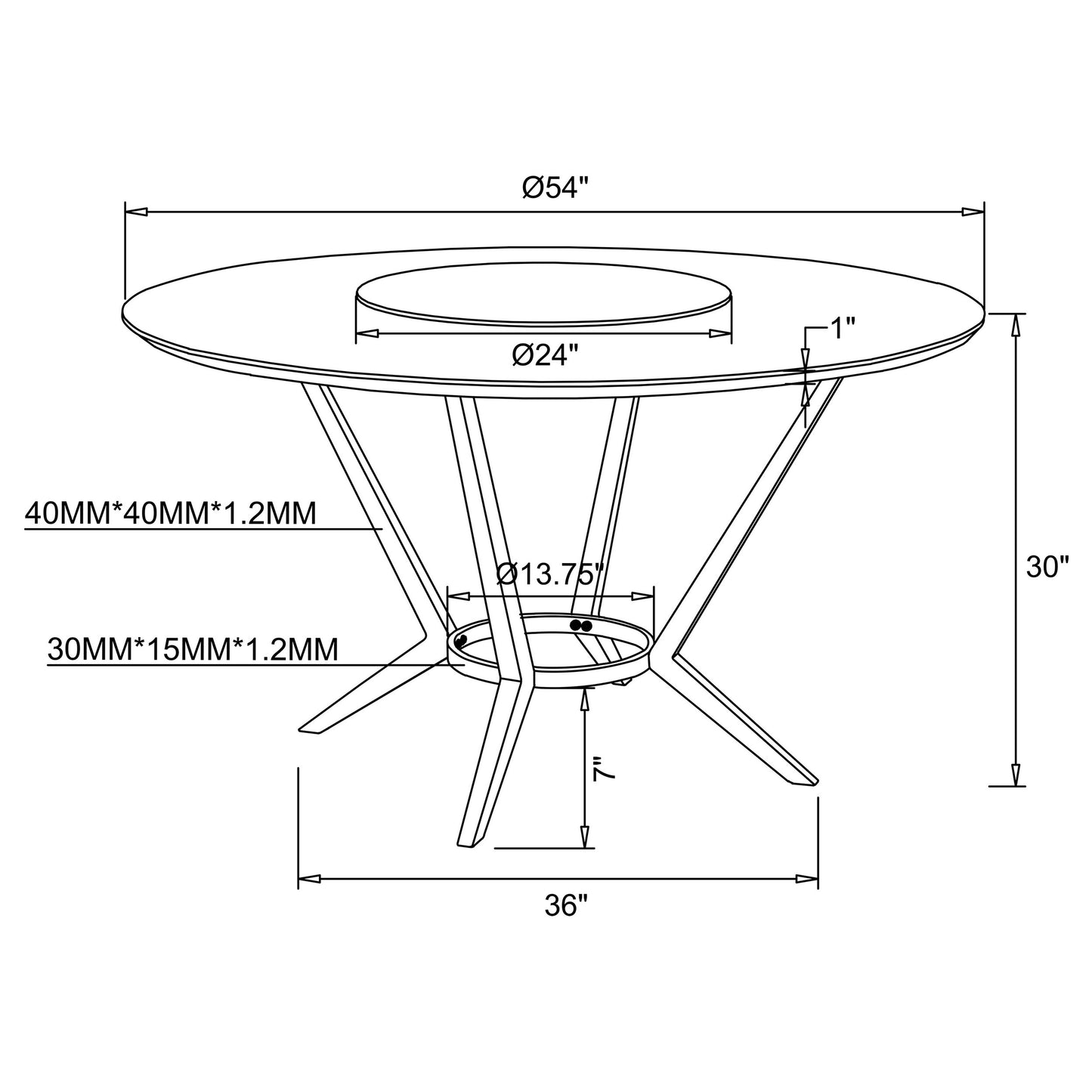 dining table with lazy susan