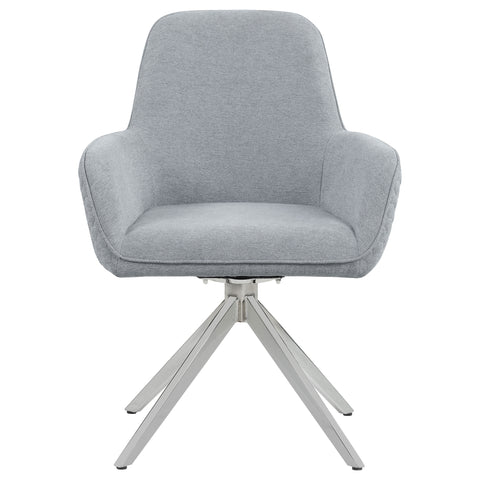 Soline Fabric Upholstered Swivel Dining Arm Chair Light GreyLight Grey