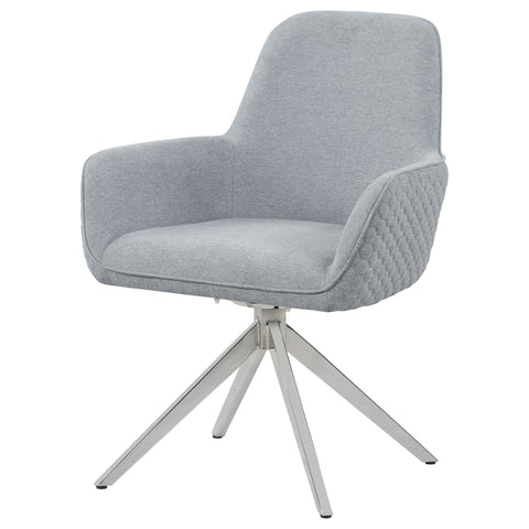 Soline Fabric Upholstered Swivel Dining Arm Chair Light GreyLight Grey