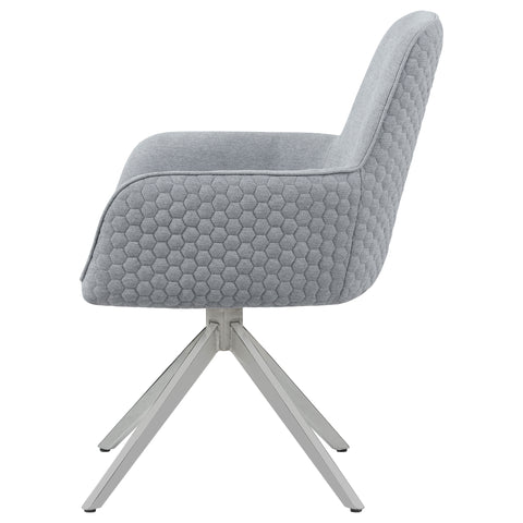 Soline Fabric Upholstered Swivel Dining Arm Chair Light GreyLight Grey